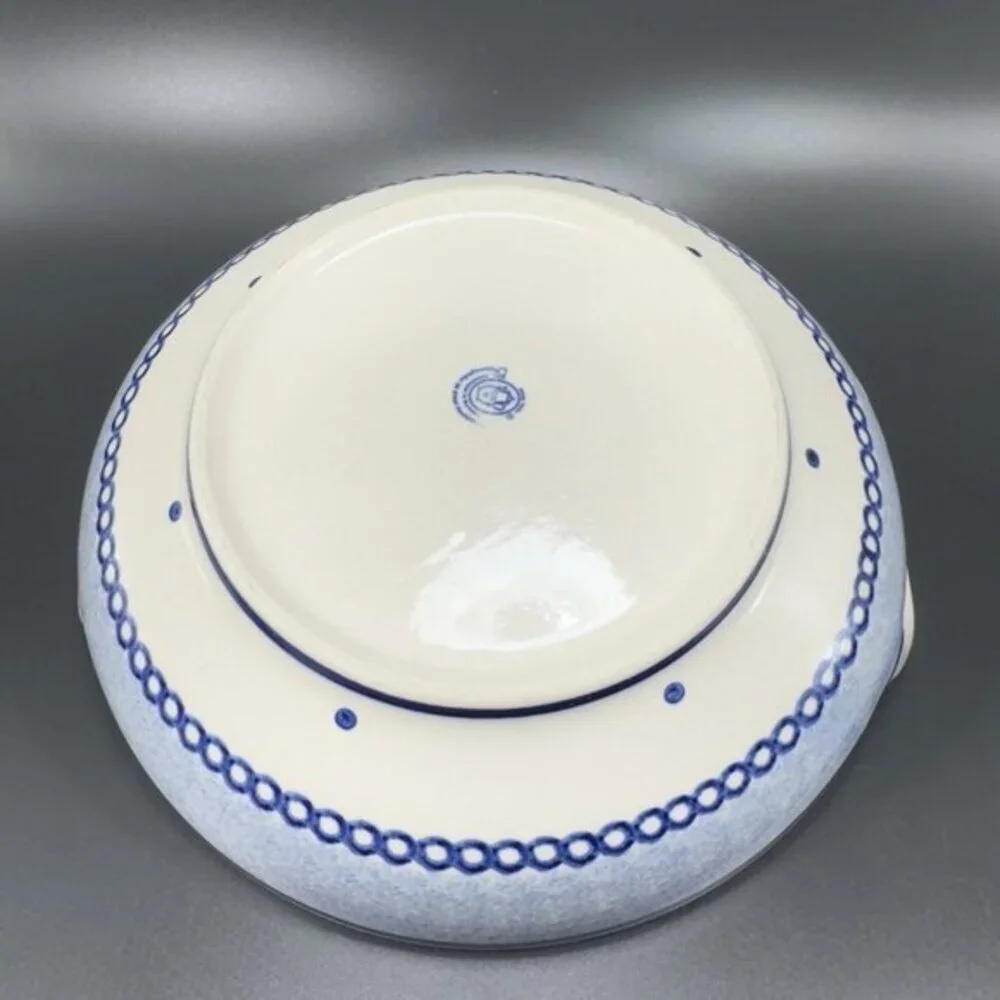 Vintage‎ German Pottery Tray Dish Bowl With Handles Hand Made With Flower Design